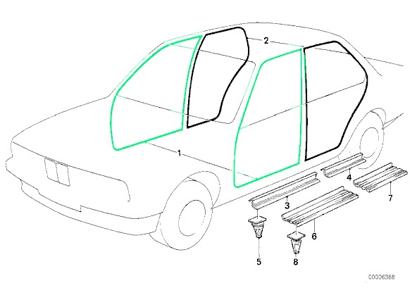 Bmw rubber door seals #6