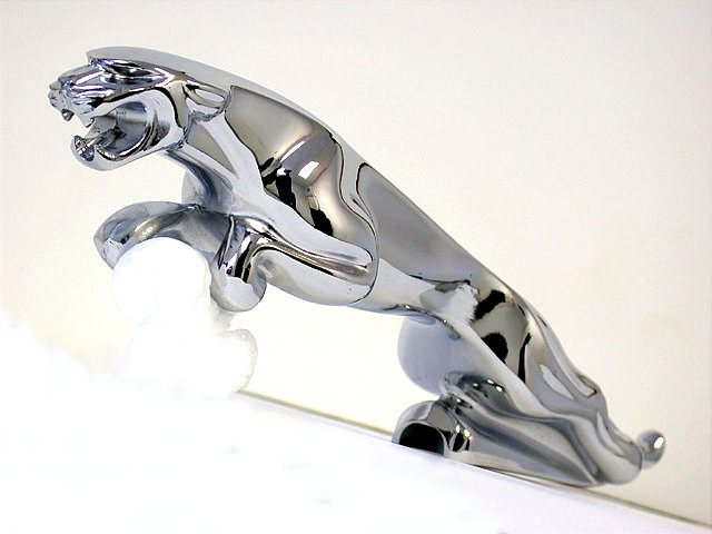 Jaguar XJ 6 LARGE Chrome Leaper Cat hood emblem 7.5in NEW ornament leaping