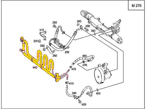 Mercedes w204 Cooling Pipe Power Steering Fluid cooler w207 w212 ...